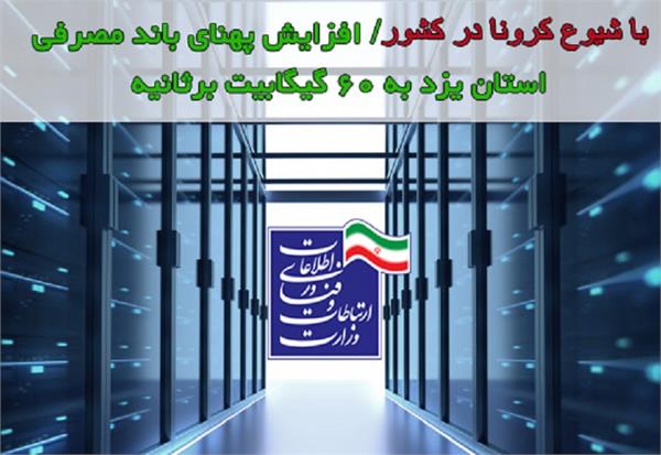 با شیوع کرونا در کشور/ افزایش پهنای باند مصرفی استان یزد به 60 گیگابیت بر ثانیه